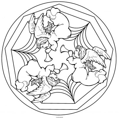 coloriage mandala anges